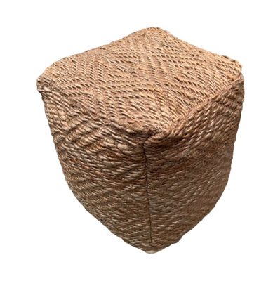Poef Naturel Handgewoven Jute - 40x40
