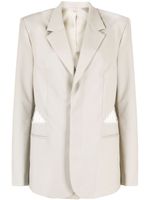 Dion Lee blazer en laine à simple boutonnage - Gris