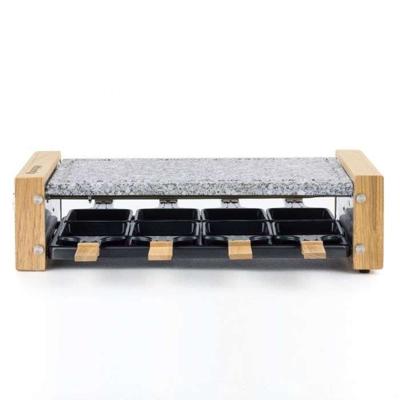 HKoeNIG raclette/grillapparaat - 8 personen - Houten design - Kookoppervlak 38x19,5 cm - Vermogen 1200W