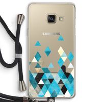 Gekleurde driehoekjes blauw: Samsung Galaxy A3 (2016) Transparant Hoesje met koord
