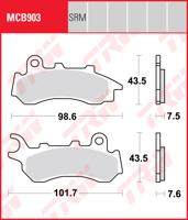 TRW Remblokken, en remschoenen voor de moto, MCB903SRM Sinter maxi scooter TRW Remblokken, en remschoenen voor de moto, MCB903SRM Sinter maxi scooter
