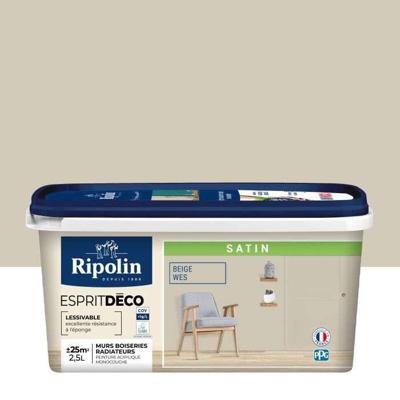 Multi-support decoratieve spiritusverf - RIPOLIN - 434162 - Wes beige - Satijn - 2,5 L