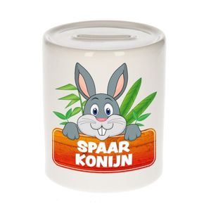 Vrolijke konijn spaarpotten 9 cm