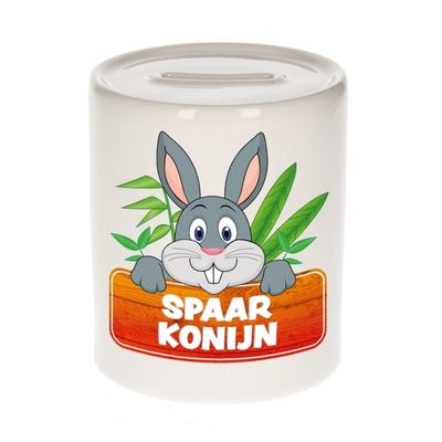 Vrolijke konijn spaarpotten 9 cm