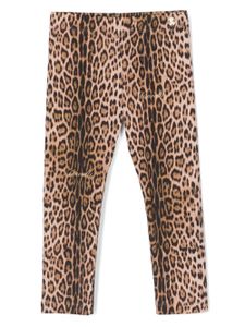 Roberto Cavalli Junior legging à imprimé léopard - Marron