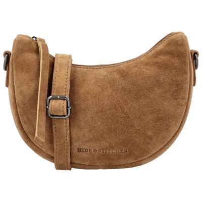 Hide & Stitches Suède Moon Bag Schoudertas Brazos Camel