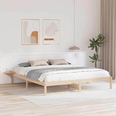 Bedframe met nachttafels Bruin 180 x 200 cm Bruin