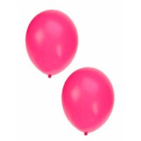 25x stuks Neon roze party ballonnen 27 cm   - - thumbnail