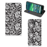 Nokia 2.3 Smart Cover Black Flowers