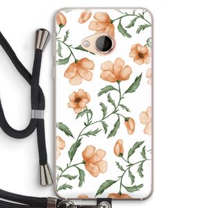 Peachy flowers: HTC U Play Transparant Hoesje met koord