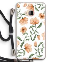 Peachy flowers: HTC U Play Transparant Hoesje met koord