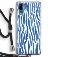 Blauwe nerven: Huawei P20 Transparant Hoesje met koord