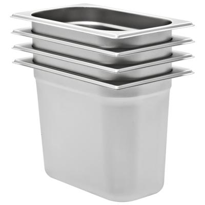 VidaXL Gastronormbakken 4 st gn 1/4 200 mm roestvrij staal