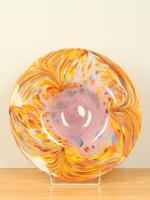 Glazen schaal oranje, Ø 41 cm