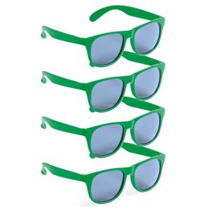 Party zonnebril - 4x - groen - kunststof - UV400 - verkleedbril voor volwassenen