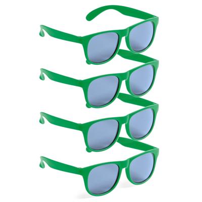 Party zonnebril - 4x - groen - kunststof - UV400 - verkleedbril voor volwassenen