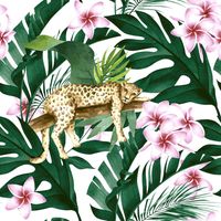 40x luxe tafel diner/lunch servetten 33 x 33 cm in safari/jungle print 3-laags - thumbnail