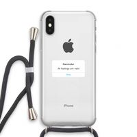 Reminder: iPhone XS Transparant Hoesje met koord
