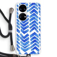 Blauwe pijlen: Huawei P50 Transparant Hoesje met koord