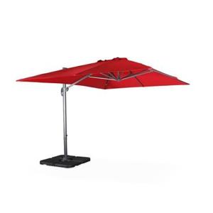 sweeek - Rechthoekige parasol 3x4m + verzwaarde tegels 50x50cm