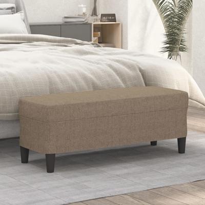 Bankje 100x35x41 cm stof taupe