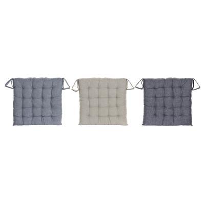 Stoelkussen DKD Home Decor Beige Blauw Polyester Katoen Aluminium Marineblauw Mediterrane (3) (38 x 38 x 6 cm) (3 Stuks)