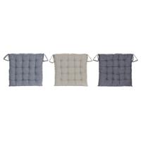Stoelkussen DKD Home Decor Beige Blauw Polyester Katoen Aluminium Marineblauw Mediterrane (3) (38 x 38 x 6 cm) (3 Stuks)