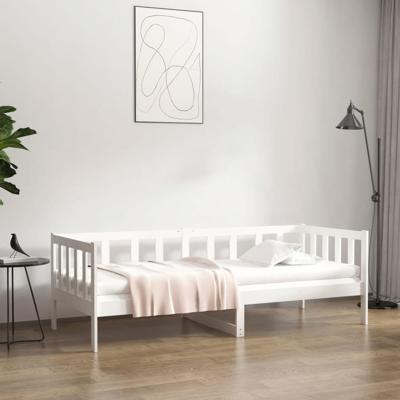 Slaapbank zonder matras 80x200 cm massief grenenhout wit