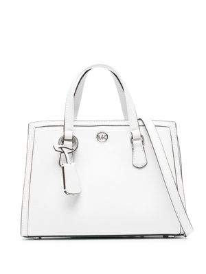 Michael Kors sac à main en cuir à plaque logo - Blanc