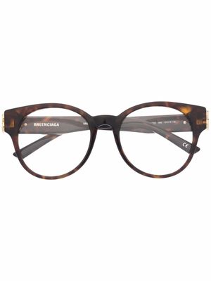 Balenciaga Eyewear lunettes de vue BB à monture ronde - Marron