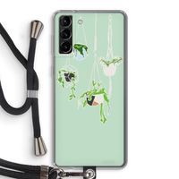 Hang In There: Samsung Galaxy S21 Plus Transparant Hoesje met koord
