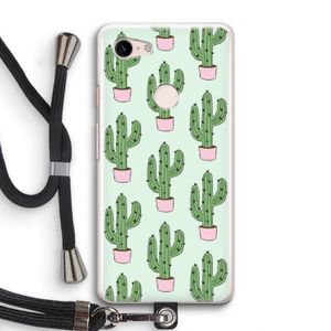 Cactus Lover: Pixel 3 Transparant Hoesje met koord