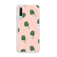 Cactusprint roze: Huawei P Smart Pro Transparant Hoesje