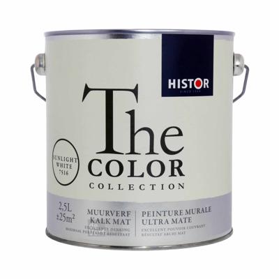 Histor The Color Collection Muurverf Kalkmat - Sunlight White - 2,5 liter