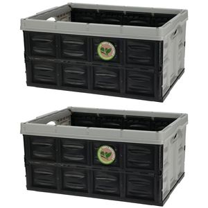 2x Stuks Inklapbare boodschappenkratten - Gerecycled kunststof - 45L