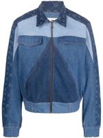Marine Serre veste en jean à design patchwork - Bleu