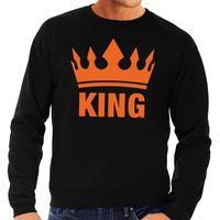 Zwart King en kroon sweater voor heren - thumbnail