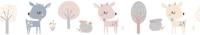 Noordwand Kids Walls Behangrand met hertjes en egels - 45835