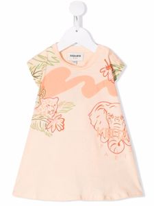 Kenzo Kids robe à imprimés multiples - Orange