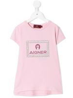 Aigner Kids t-shirt à logo strassé - Rose - thumbnail