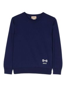 Gucci Kids sweat en coton à logo imprimé - Bleu