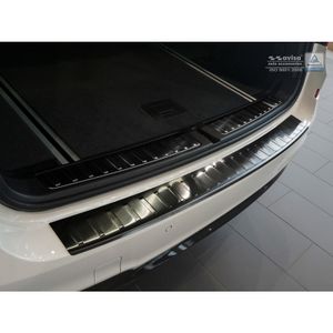 Zwart RVS Bumper beschermer passend voor BMW X3 F25 Facelift 2014-2017 'Ribs' AV245027