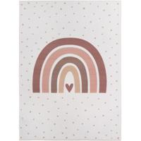 Kindervloerkleed Rechthoek Regenboog COCO Crème - Zacht Speelkleed voor Babykamer en Kinderkamer
