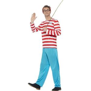 Waar is Wally kostuum - heren - polyester - Wally verkleedkleding - Carnavalskleding