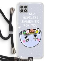 I'm A Hopeless Ramen-Tic For You: Samsung Galaxy A22 4G Transparant Hoesje met koord