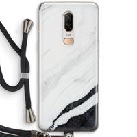 Elegante marmer: OnePlus 6 Transparant Hoesje met koord