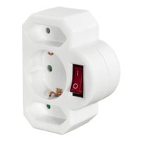 Hama Stopcontactadapter 3-voud. 1x Geaard Stopcontact 2x Euro Schakelaar Wit Hama Stopcontactadapter 3-voud. 1x Geaard Stopcontact 2x Euro Schakelaar Wit