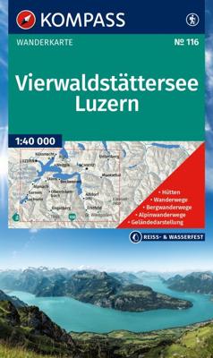 Wandelkaart 116 Vierwaldstätter See - Luzern | Kompass