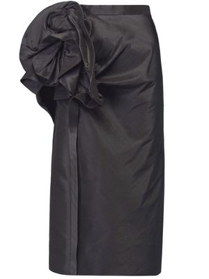 Maison Margiela jupe mi-longue à volants - Noir