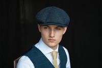 CitySport Cap Deluxe | Blauw Wol Visgraat | 8-Panelen | Peaky Blinders